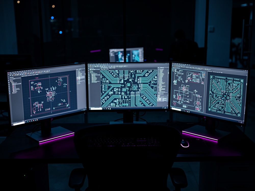 Schaltpläne auf mehreren Monitoren