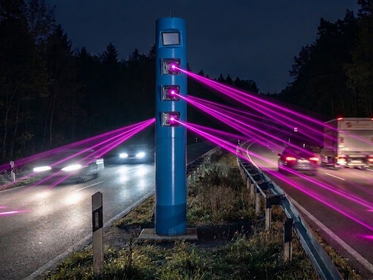 Referenzprojekt: Mautkontrollsäule: LED-Blitzbeleuchtung